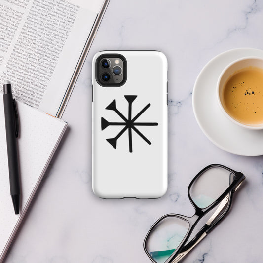 Stylisches Hardcase fürs iPhone in weiß mit yezidischen Zeichen - yezidische Kultur